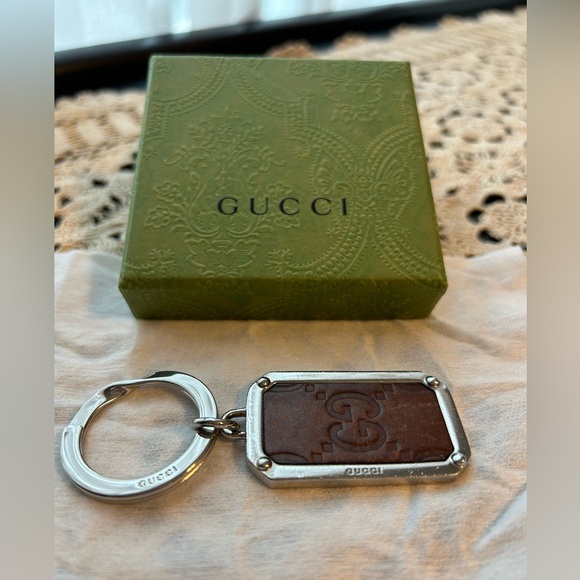 Gucci Other - Gucci Silver and Brown Key Chain or Bag Charm
